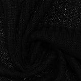 Black Openwork Rib Knit, Viscose-Poly — photo 2