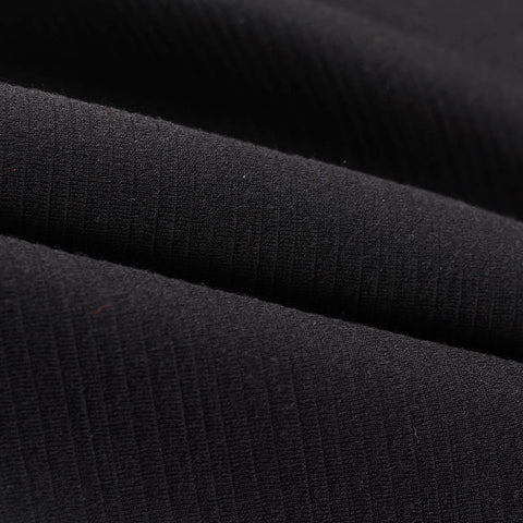 Yarn-Dyed Polyester Stretch Knit Fabric, 340 gsm, 150 cm — Black, ref EF-10752