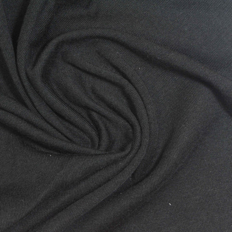Cotton Modal Jersey Knit Fabric, 155 gsm, 165 cm — Black
