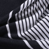 Black Horizontal-Stripe Jersey Knit, Cotton-Modal — photo 2