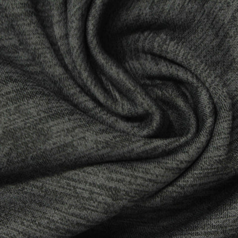 Dark Grey Heathered-Marl Scuba Knit, Polyester, 220 gsm, 150 cm