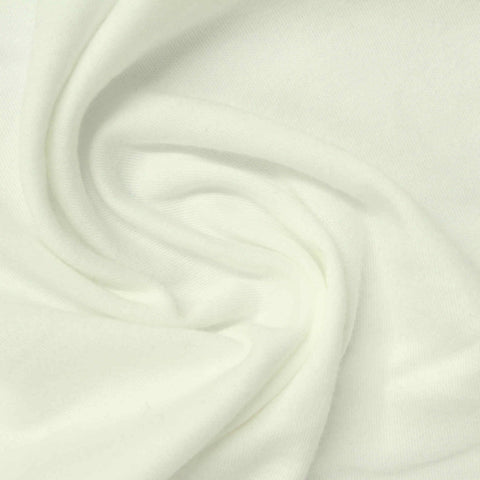 100% Cotton Interlock Knit Fabric, 190 gsm, 145 cm — White