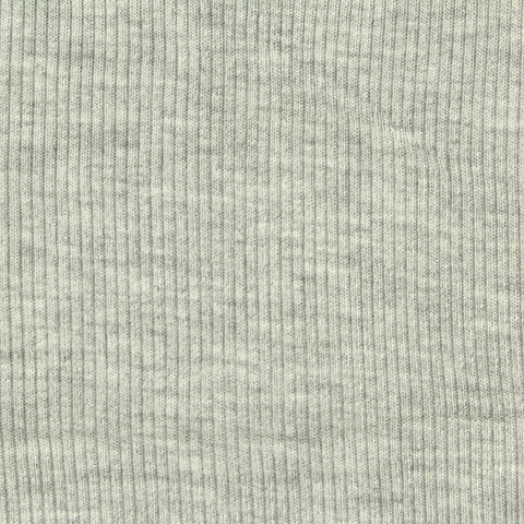 Heather Viscose Stretch Rib Knit Fabric, 270 gsm, 120 cm — Grey