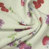 Red Flowers Waffle Knit, Cotton — photo 2