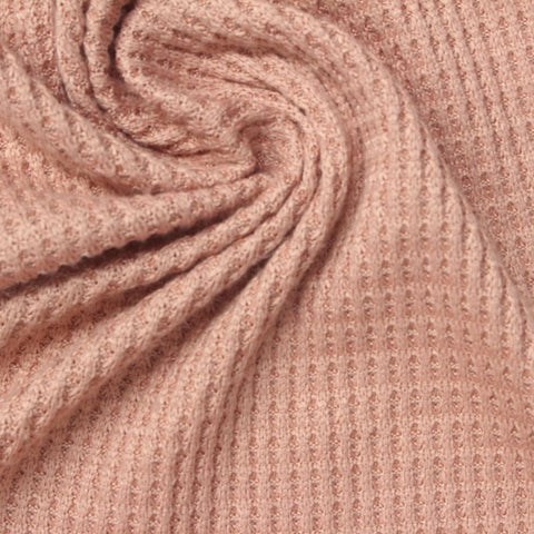 Polyester Stretch Waffle Knit Fabric, 200 gsm, 185 cm — Pink