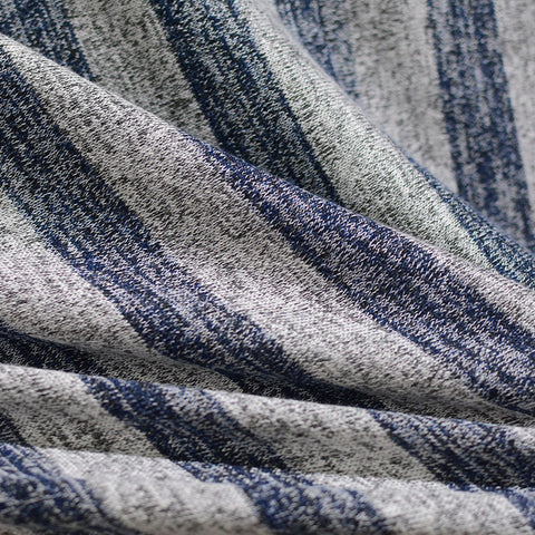 Navy Marled-Stripe Knit, Viscose-Poly