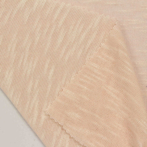 Light Peach Marl Jersey Knit, Viscose-Poly