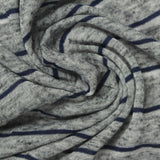 Dark Blue Horizontal-Stripe Jersey Knit, Polyester — photo 2