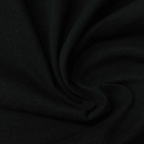 Polyester Cotton Jersey Knit Fabric, 274 gsm, 160 cm — Black
