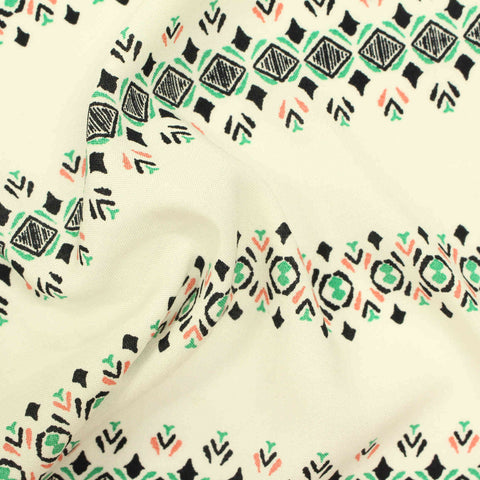 Black Geometric-Band Woven, Viscose