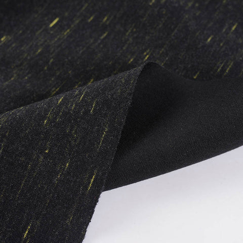 Black Flecks Scuba Knit, Cotton-Poly