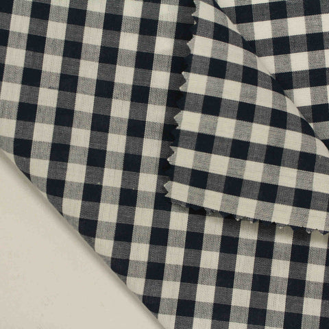 Black Gingham Woven, Cotton, 102 gsm