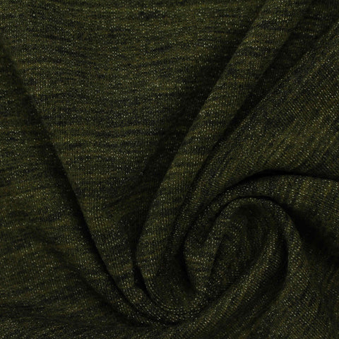 Cotton Polyester Blend Stretch French Terry Fabric, 250 gsm, 165 cm — Khaki