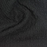 Polyester Stretch Crepe Fabric, 220 gsm, 118 cm — Black — photo 2