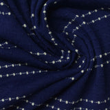 Navy Textured-Dot Jersey Knit, Polyester — photo 2