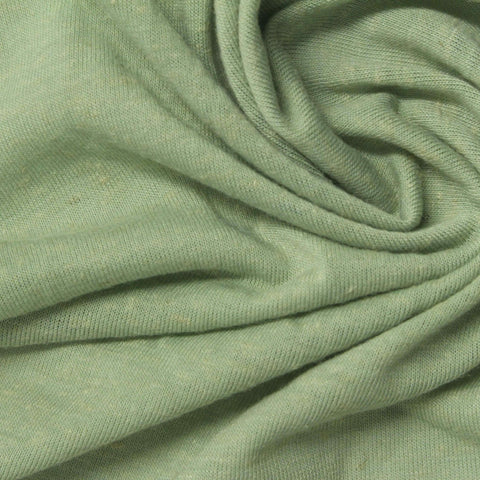 Light Green Heather Jersey Knit, Poly-Linen