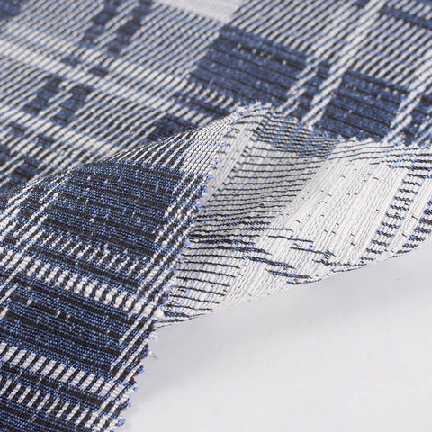 Blue Plaid Jacquard, Acrylic-Poly