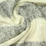 Cream Horizontal-Stripe Rib Knit, Poly-Viscose — photo 2
