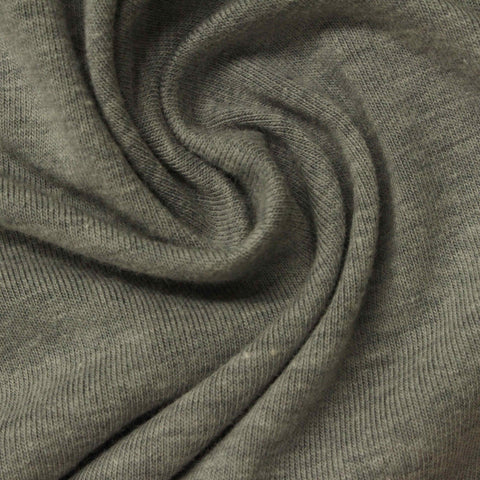 Grey-Green Marl Jersey Knit, Cotton-Poly