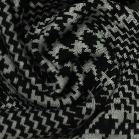 Black Houndstooth Jacquard, Polyester, 344 gsm