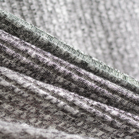 Heathered Grey Marl Rib Knit, Poly-Viscose, 190 gsm