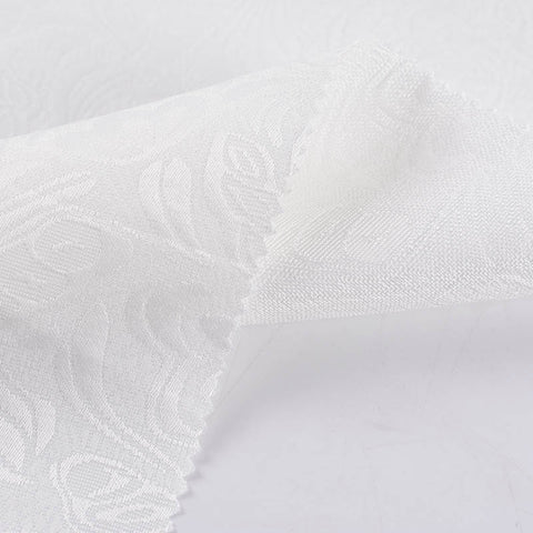 White Tone-on-Tone Floral Jacquard, Polyester, 223 gsm