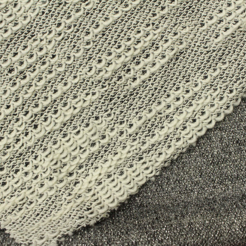 Dark Grey Abstract French Terry, Poly-Cotton, 190 gsm