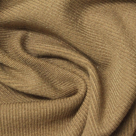 Brown Marl Rib Knit, Poly-Viscose, 420 gsm