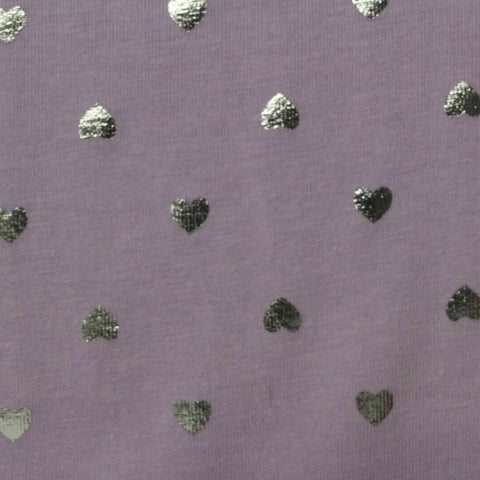 Purple Hearts Jersey Knit, Cotton-Poly