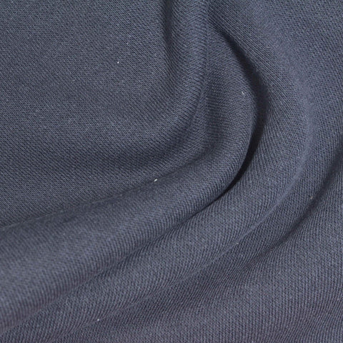 Brushed Cotton Polyester French Terry Fabric, 280 gsm, 170 cm — Navy, ref EF-276283
