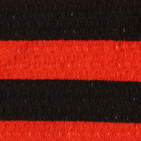 Black Horizontal-Stripe Warp Knit, Polyester, 150 gsm