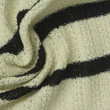 Black Horizontal-Stripe Rib Knit, Cotton-Poly — photo 2