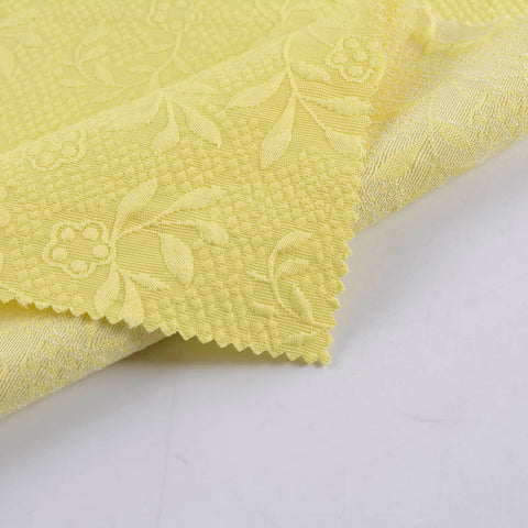 Yellow Tone-on-Tone Floral Jacquard, Poly-Cotton
