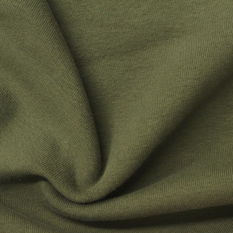 Cotton Stretch Rib Knit Fabric, 435 gsm, 150 cm — Green