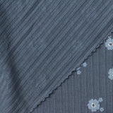 Light Blue Floral Rib Knit, Viscose — photo 2
