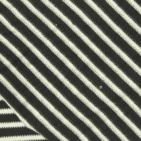 Black Horizontal-Stripe Knit, Polyester, 245 gsm