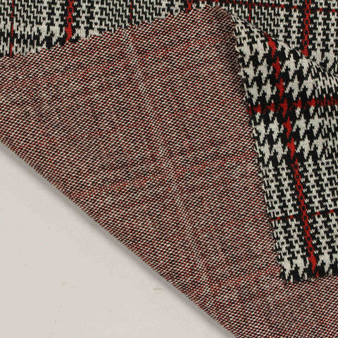 Black Houndstooth Jacquard, Poly-Viscose, 260 gsm, 160 cm, ref EF-210970