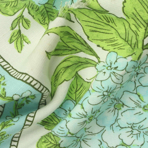 Light Blue Flowers Woven, Viscose-Linen