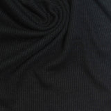 Viscose Stretch Rib Knit Fabric, 250 gsm, 120 cm — Black — photo 2