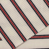 Cream Horizontal-Stripe Rib Knit, Viscose — photo 2