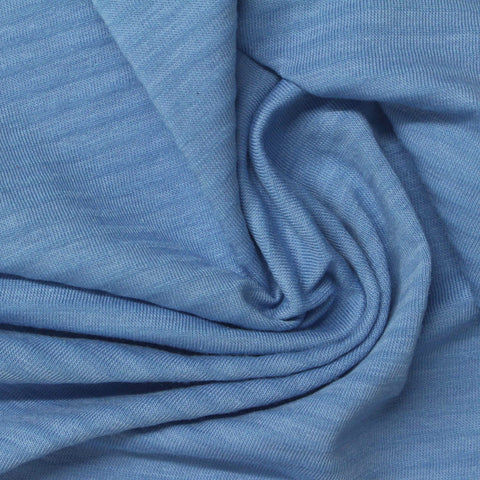 Heathered Blue Marl Jersey Knit, Cotton-Poly, 175 gsm