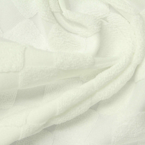Jacquard 100% Polyester Knit Fabric, 270 gsm, 160 cm — White