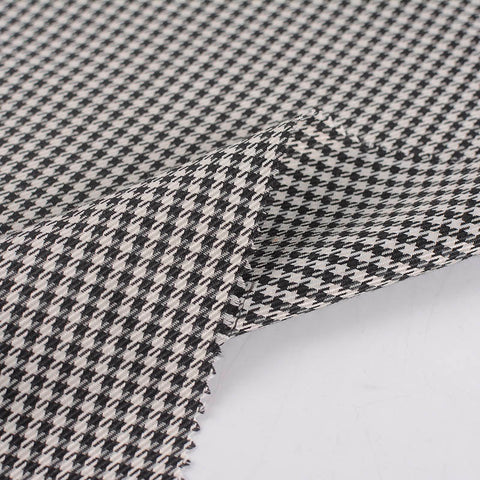 Black Houndstooth Jacquard, Polyester, 202 gsm