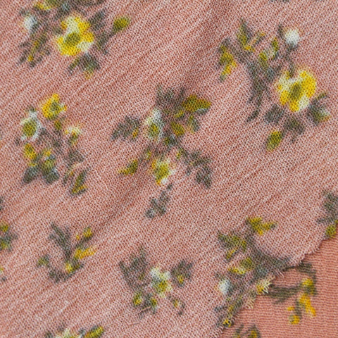 Yellow Floral Linen-Look, Viscose