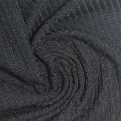 Light Grey Pinstripe Rib Knit, Poly-Viscose