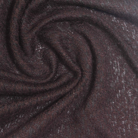 Dark Brown Marl Interlock Knit, Acrylic-Nylon, 120 gsm