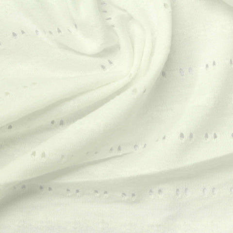 Jacquard Polyester Viscose Stretch Knit Fabric, 215 gsm, 180 cm — White