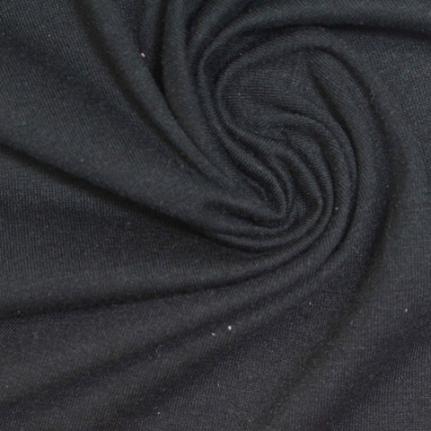 Cotton Polyester Jersey Knit Fabric, 170 gsm, 185 cm — Black