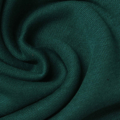 Brushed Cotton Polyester Interlock Knit Fabric, 270 gsm, 188 cm — Green