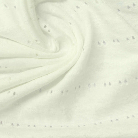Cream Small-Eyelet Jacquard, Poly-Viscose